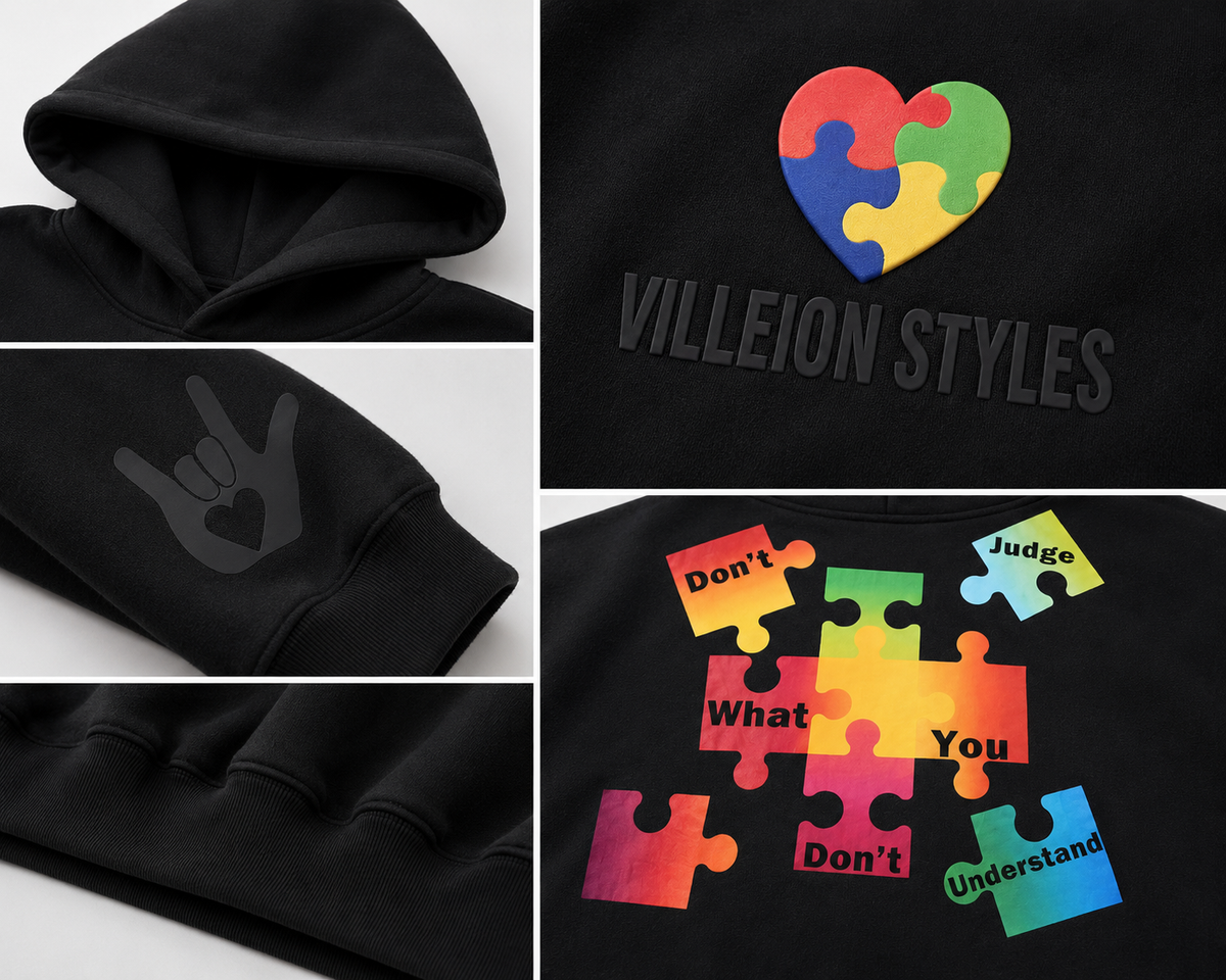 Autism Awareness Premium Hoodie — Midnight Black