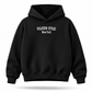 A black pullover hoodie with 'VILLEION STYLES New York' printed in white text on the chest, displayed on a clean white background with a soft shadow underneath.
