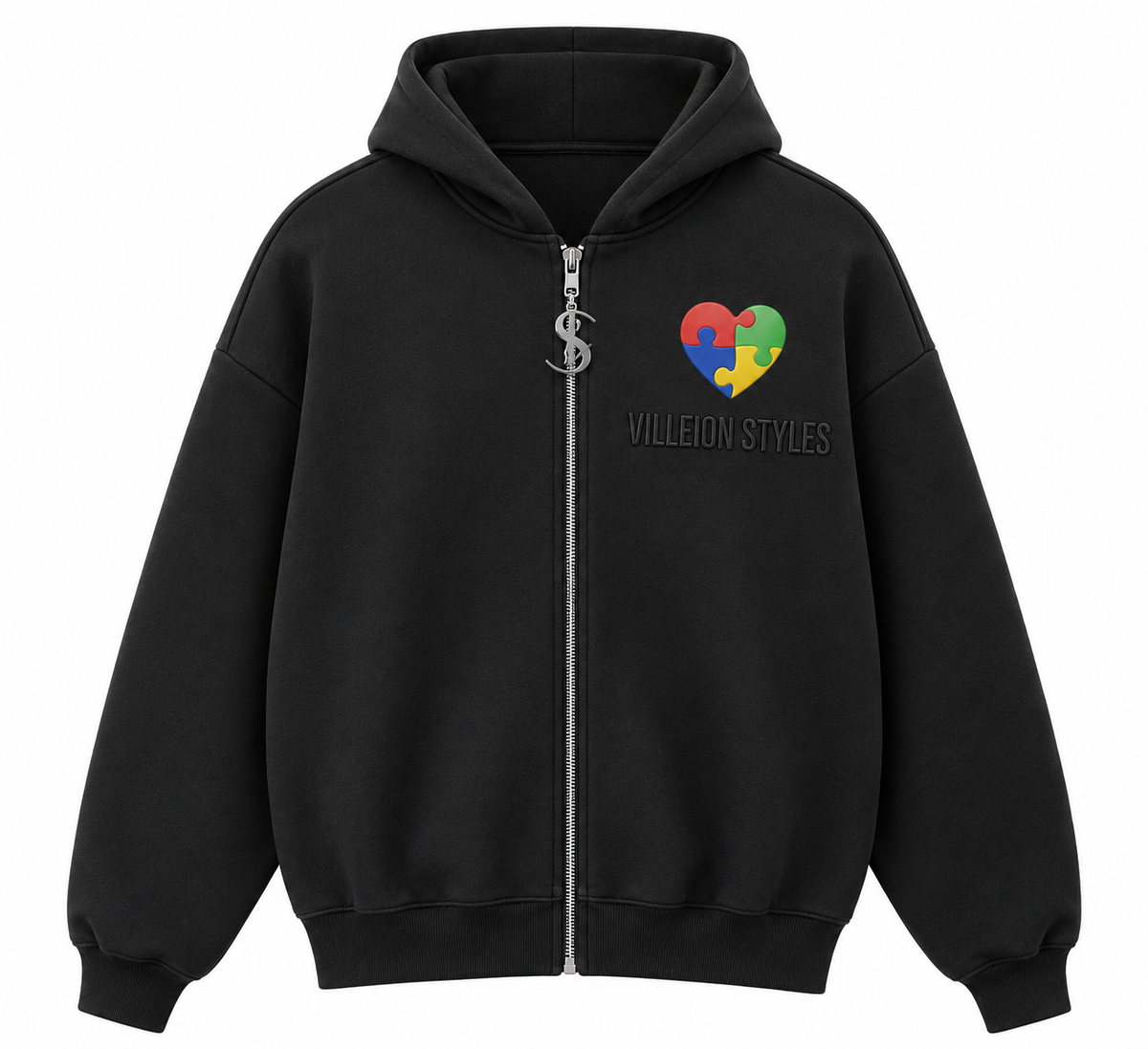 Kids Autism Awareness Premium Jacket — Midnight Black