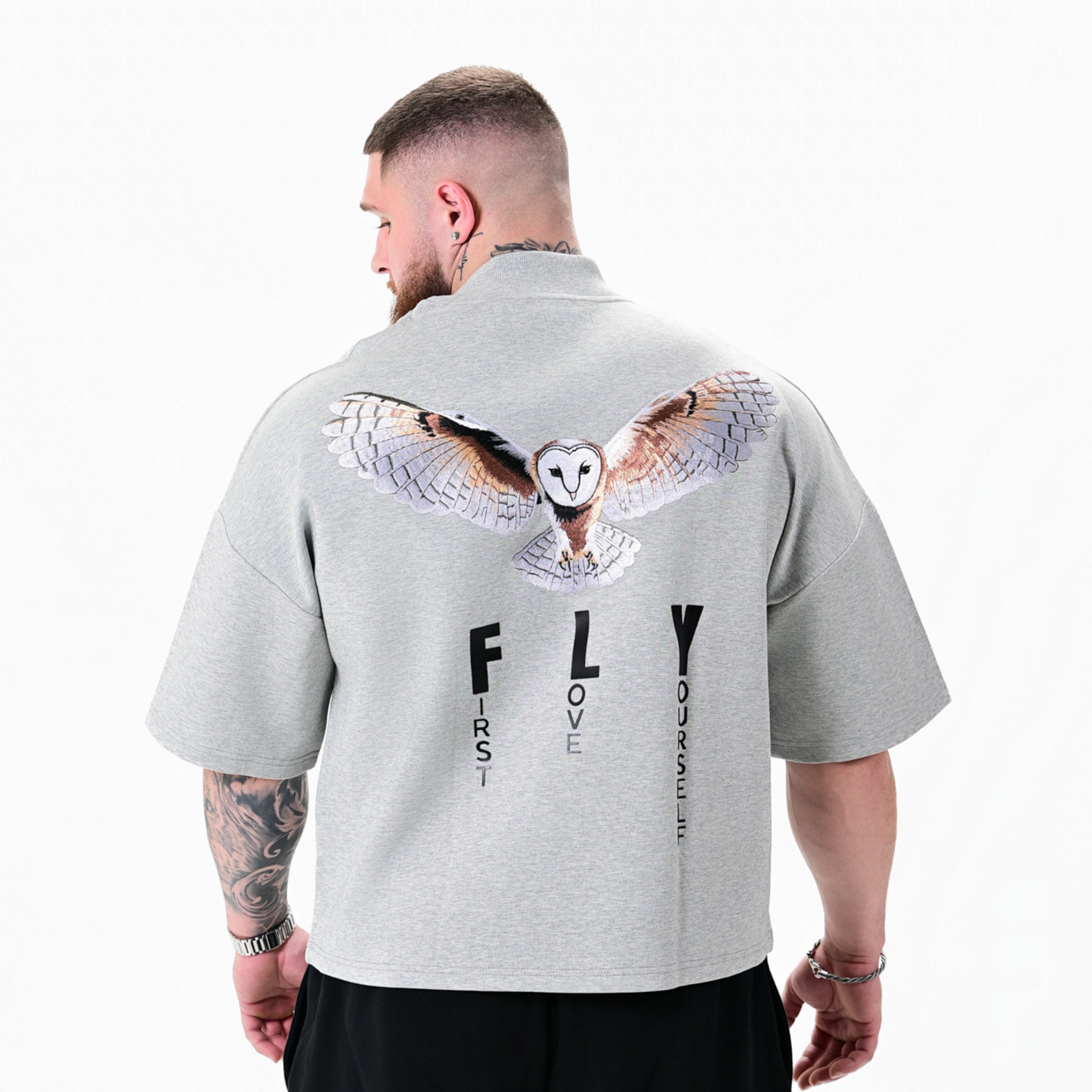 FLY Premium Tee — Light Oatmeal