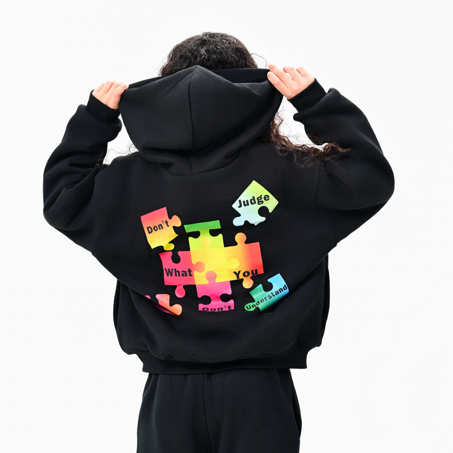 Kids Autism Awareness Premium Jacket — Midnight Black