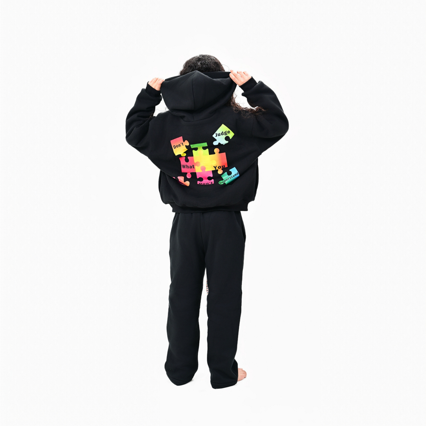 Kids Autism Awareness Premium Jacket — Midnight Black