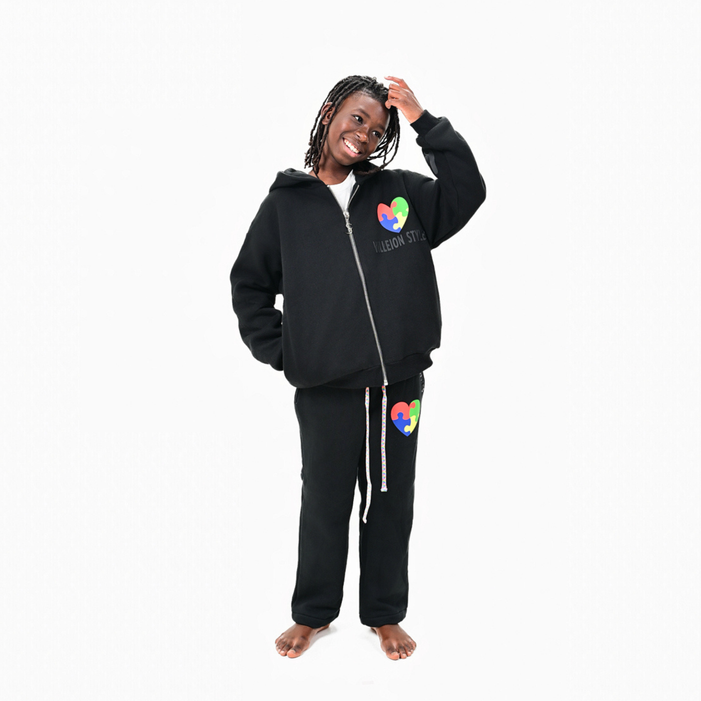 Kids Autism Awareness Premium Sweatpants — Midnight Black