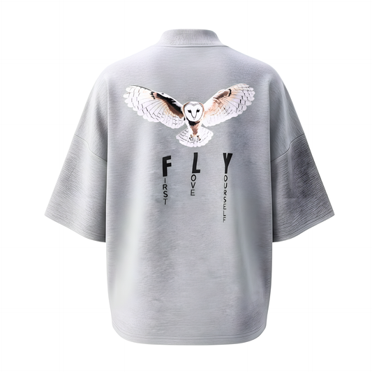 FLY Premium Tee — Light Oatmeal